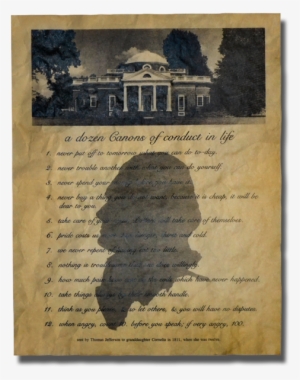 Thomas Jefferson, Cannons Of Conduct In Life - Thomas Jefferson