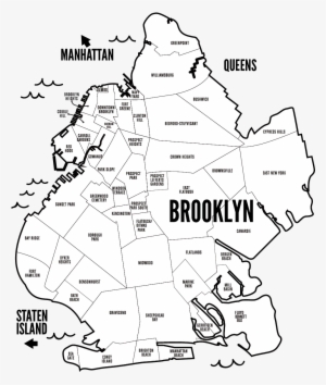 Banner Free Library Neighborhood Guide - Brooklyn Map Vector
