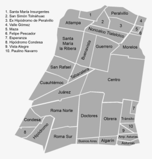 Neighborhood Map Delegación Cuauhtémoc - Mexico City Jewish Neighborhoods