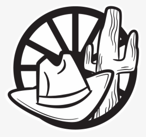 Black & White Western Audio Logo Image Only - Wagon Wheel Clipart