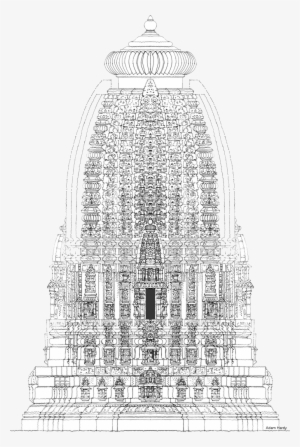 'reconstruction Drawing Of Temple 5, Ashapuri, For - Drawing On Temple Place