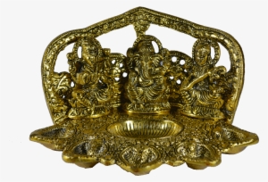 Lakshmi Saraswathi Ganesha 5 Diyas Gold - Diya