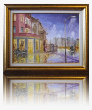 Cat In The Purple Rain - Painting