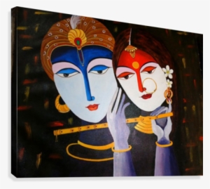 Krishna And Radha True Love Canvas Print - Lord Krishna And Radha Painting