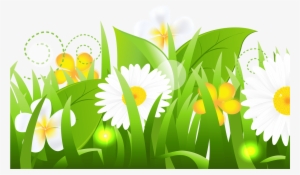 Spring Clipart Grass Flower Pencil And In Color Spring - Grama Joaninha Png