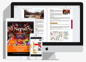 Nepal Guidebook Displayed On Laptop Ipad Tablet And - Tablet Computer