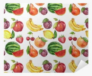 Watercolor Seamless Pattern With Fruits Poster • Pixers® - Banana