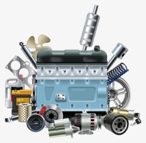 Parts - Car Engine And Parts Vector