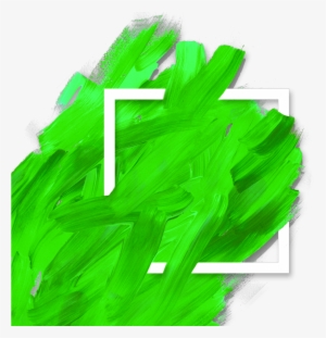Ftestickers Background Watercolor Frame Green - Paint Stroke Png Orange
