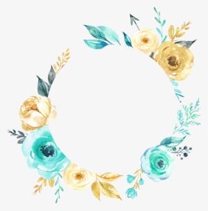 Freetoedit Watercolor Nature Flowers Flower Cluster - Monograma Floral Azul Turquesa