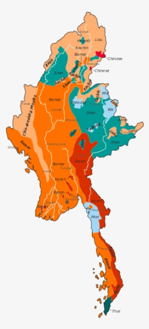 An Ethnolinguistic Map Of Burma - Burma Ethnic Groups Map