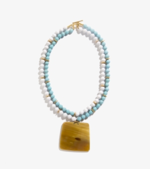 Robin's Egg Two-strand Horn Necklace - Robin Egg Blue