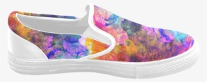 Vibrant Flower Watercolor Women's Unusual Slip-on Canvas - Slip-on Shoe