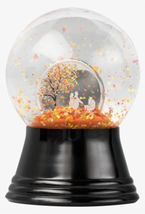 Indian Summer Snow Globe Silver Coin Smartminting Cit - Snow Globe With Falling Leaves