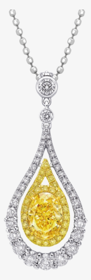 Fancy Intense Yellow Oval Shaped Diamond Pendant - Tiffany Yellow Diamond