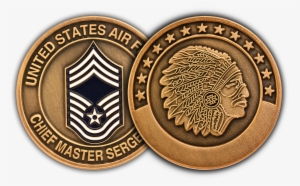 Chief Master Sergeant Bronze Challenge Coin, Engravable