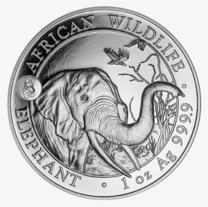 2018 Somalian Elephant With Dog Privy 1oz Silver Coin - Somali Elephant Silver Coin