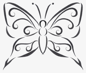 Butterfly Tattoo Designs Transparent - Butterfly Design Drawing With Lines