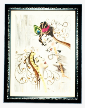 Radha Krishna Digital Reprint Painting - Inch