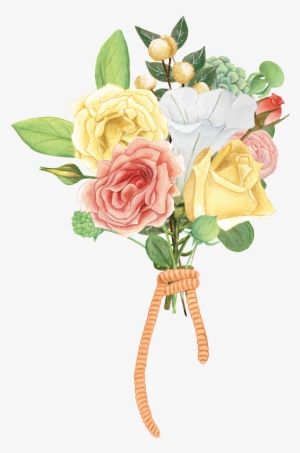 Hand Painted Beautiful Flower Bouquet Hd Png - Flower
