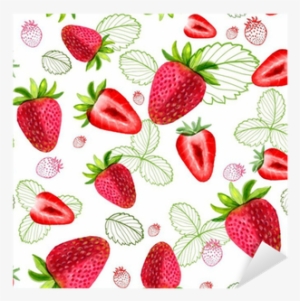 Strawberry Seamless Patterns Sliced Fruit Leaves Watercolors - Strawberry Patterns