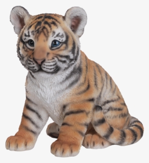 Clip Freeuse Stock Vivid Sitting Cub Resin Garden Ornament - Baby Tiger Png