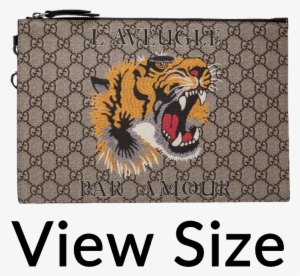 Gucci Tiger Png Graphic Free - Gucci Beige Gg Supreme Tiger Wallet