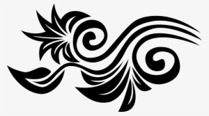 Flower Vector Black White Png - Motif Clipart
