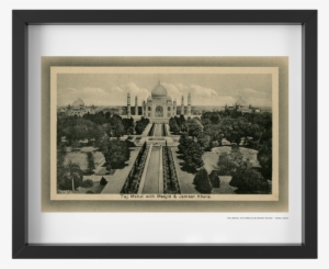 Vintage 1900's Taj Mahal And Gardens - Taj Mahal India 1920s Vintage Large Tote Bag, Adult