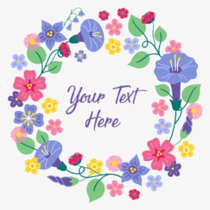 Beautiful Flower Wreath With Text Typography, Beautiful, - Flower