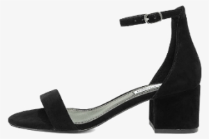 Steve Madden Irenee Black Suede Leather Ankle Strap - Black Suedette Low Block Heel Sandal