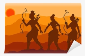 Lord Rama With Sita And Laxman Going To Forest Wall - Ramayana Stories For Kids