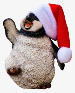 Christmas, Penguin, Santa Hat, Dance, Funny, Figure - Personalisierter Niedlicher Penguin In Der Große Geschenktüte