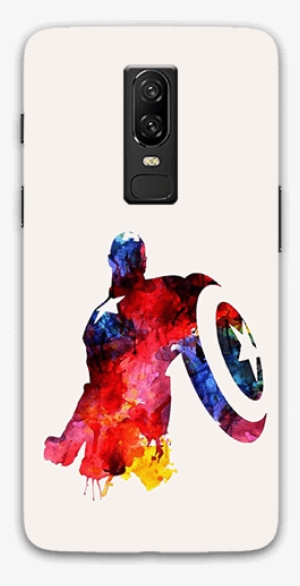 Water Color Captain America Oneplus 6 Mobile Case - Captain America Watercolor Painting