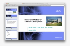 Behavioral Models For Software Development - Ibm