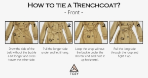 In The Front - Tie Trench Coat Belt Front