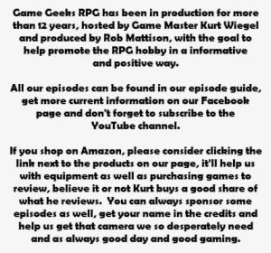Game Geeks Rpg Has Been In Production For More Than - Role-playing Game