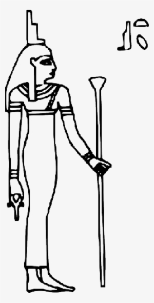 Outline, Symbol, Queen, Egypt, Goddess, - Isis God Black And White