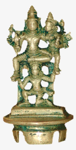 Lord Narayana With His Consort Goddess Lakshmi Is Sitting - Antique