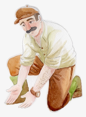 Omitted Watercolor Production Art For Tat Commercial - Sitting