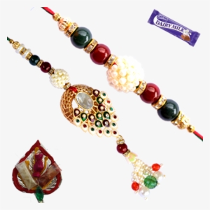 Set Of Bhaiya Bhabhi Rakhi With Pearl - Pearl