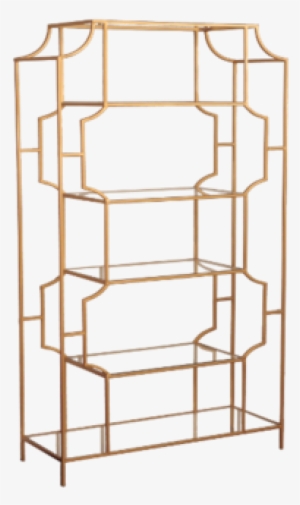 Gold And Glass Metal Shelf - Shelf