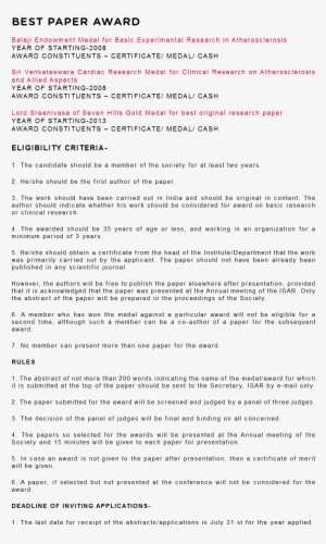 Best Paper Award Balaji Endowment Medal For Basic Experimental - Award