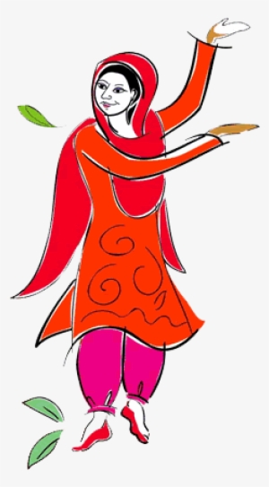 Dancing Clipart Punjabi - Punjabi Girl Clipart Png