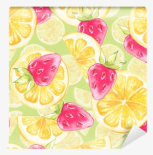Watercolor Seamless Pattern With Lemon Slice - Lemon