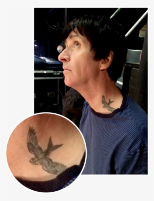 It's Unclear Exactly What Johnny's Swallow Tattoo Means - Johnny Marr Tattoo