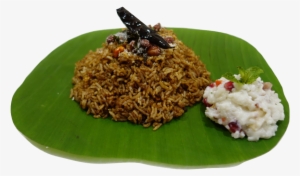 Ravan Bhaat And Fruit Curd Rice - Banana Leaf Rice