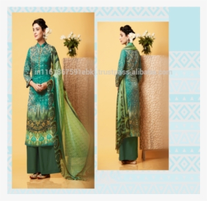 2017 Latest Design Green Colored Cotton Satin Printed