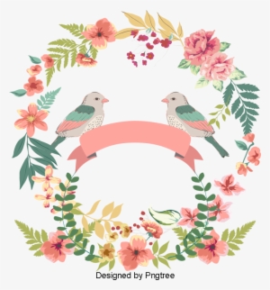 Vector Love Birds Wedding Flowers, Love Clipart, Wedding