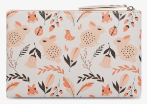 Rabbit And Lady Beetle Design Small Zip Pouch - Wallet